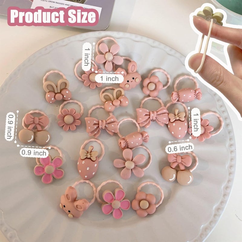 FGISAR 20 Pcs Light Pink Small Dog Hair Bows with Rubber Bands Puppy Bows for Ears Cute Grooming Flower Bowknot Strawberries Topknot Dog Hair Accessories for Small Dogs Girl Hair Ties for Yorkie Shih tzu - Image 2